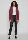 Vila Ril Long Open Knit Cardigan, Cabernet