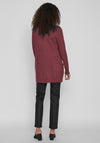 Vila Ril Long Open Knit Cardigan, Cabernet