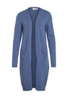 Vila Long Knit Cardigan, Bijou Blue