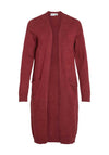 Vila Long Knit Cardigan, Cabernet