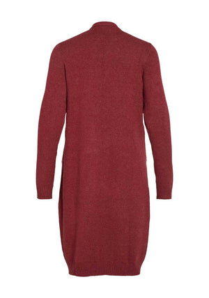 Vila Long Knit Cardigan, Cabernet
