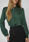 Vila Ellette Satin Shirt, Pineneedle
