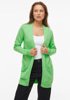 Vila Ril Long Open Knit Cardigan, Green