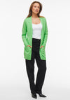 Vila Ril Long Open Knit Cardigan, Green