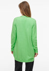 Vila Ril Long Open Knit Cardigan, Green