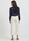 Vila Ellette Satin Shirt, Navy Blazer