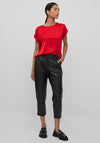 Vila Ellette Satin Top, Barbados Cherry