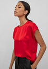 Vila Ellette Satin Top, Barbados Cherry