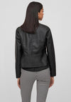 Vila Leather Look Biker Jacket, Black