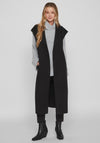 Vila Juice Tie Waist Sleeveless Trench, Black