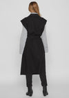 Vila Juice Tie Waist Sleeveless Trench, Black