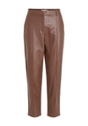 Vila Dagmar Slim Leg Coated Trouser, Shaved Chocolate