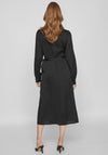 Vila Omi Satin Wrap Midi Dress, Black
