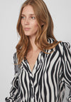 Vila Fini Button Up Zebra Print Shirt, Black & White