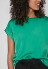 Vila Ellette Satin Top, Bright Green