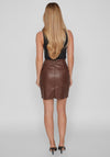 Vila Dagmar High Waist Faux Leather Mini Skirt, Shaved Chocolate