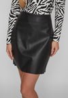 Vila Dagmar High Waist Faux Leather Mini Skirt, black