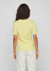 Vila Thessa Round Neck Striped Top, Green Sheen