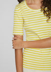 Vila Thessa Round Neck Striped Top, Green Sheen