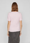 Vila Thessa Round Neck Striped Top, Pastel Lavender