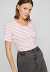 Vila Thessa Round Neck Striped Top, Pastel Lavender