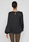 Vila Dorita Round Neck Blouse, Black