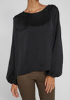 Vila Dorita Round Neck Blouse, Black