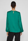 Vila Dorita Round Neck Blouse, Ultramarine Green
