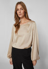Vila Dorita Round Neck Blouse, Feather Grey