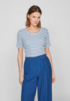 Vila Thessa Round Neck Striped Top, Coronet Blue