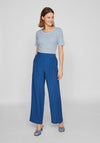Vila Thessa Round Neck Striped Top, Coronet Blue
