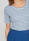 Vila Thessa Round Neck Striped Top, Coronet Blue