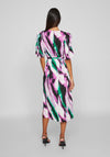 Vila Ravenna Satin Puff Sleeve Midi Dress, Fern Green