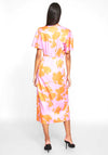 Vila Nakita Floral Midi Wrap Dress, Lilac & Orange
