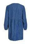 Vila Rowie V Neck Denim Mini Dress, Medium Blue