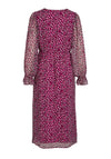 Vila Falia V-Neck Print Midi Dress, Cattleya Orchid