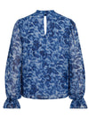 Vila Alia Cutout Print Blouse, True Blue