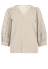 Vila Renua V-Neck Cotton Top, Birch