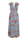 Vila Karin Floral Print Maxi Dress, Kentucky Blue
