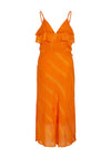 Vila Mina Frill Wrap Midi Dress, Sun Orange