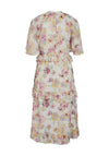 Vila Voline Floral Frill Trim Dress, Egret