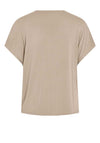 Vila Ellette V-Neck Satin Top, Cement
