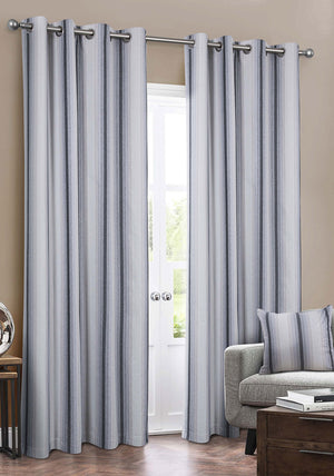 EA Design Vega Stripe Blackout Curtains, Grey