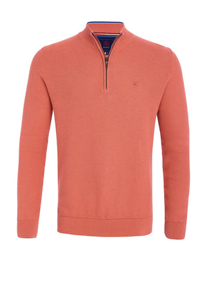 Andre Venice Quarter Zip Sweater, Burnt Orange
