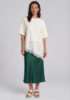 Vero Moda Sofie Oversized with Lace Trim Detail T-Shirt, White
