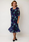 Via Veneto Mamy Printed Dress and Jacket Co-Ord, Purple
