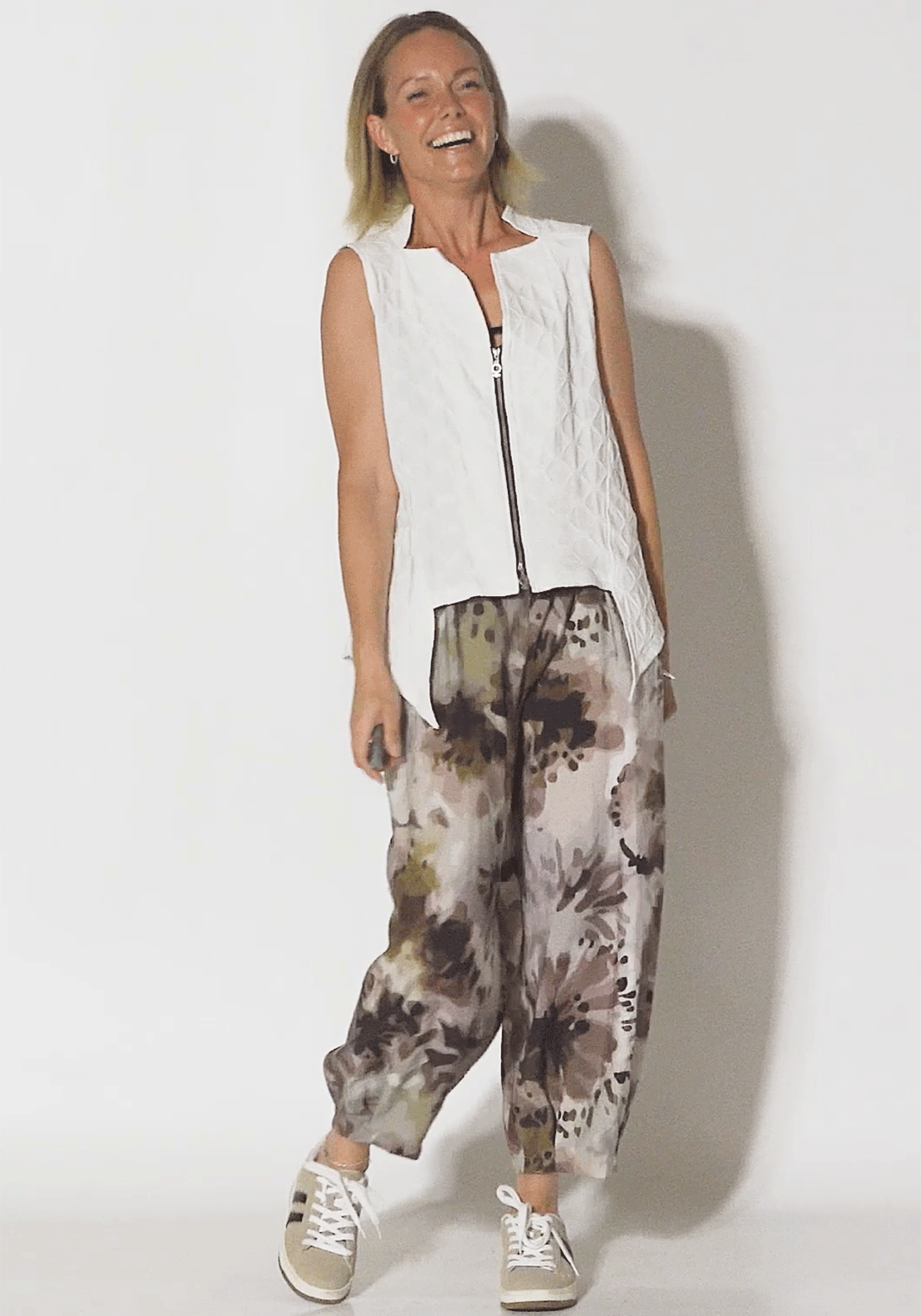 My Soul Sleeveless Bubble Top, Off White