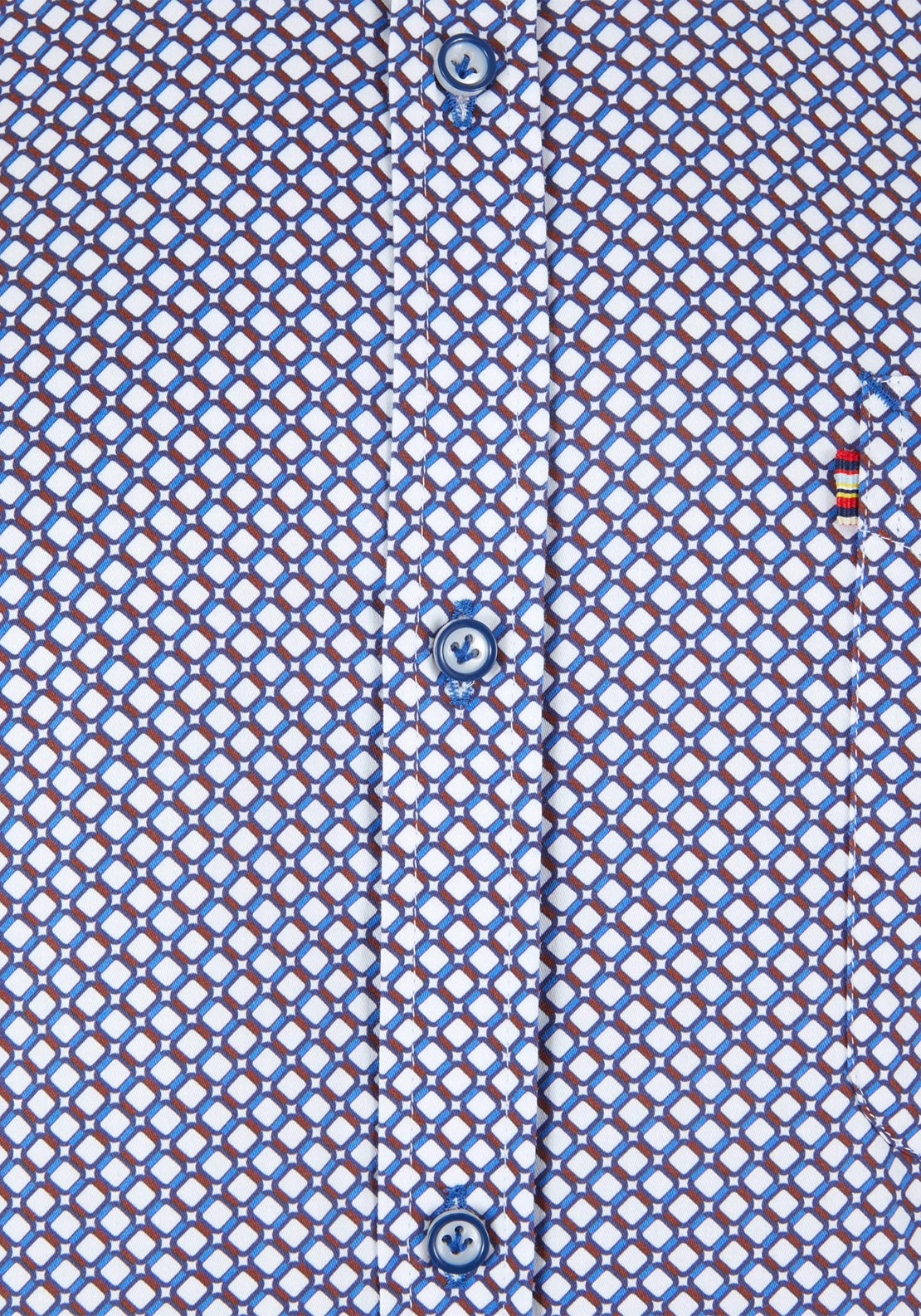 Andre Virginia Long Sleeve Print Shirt, Navy & Rust