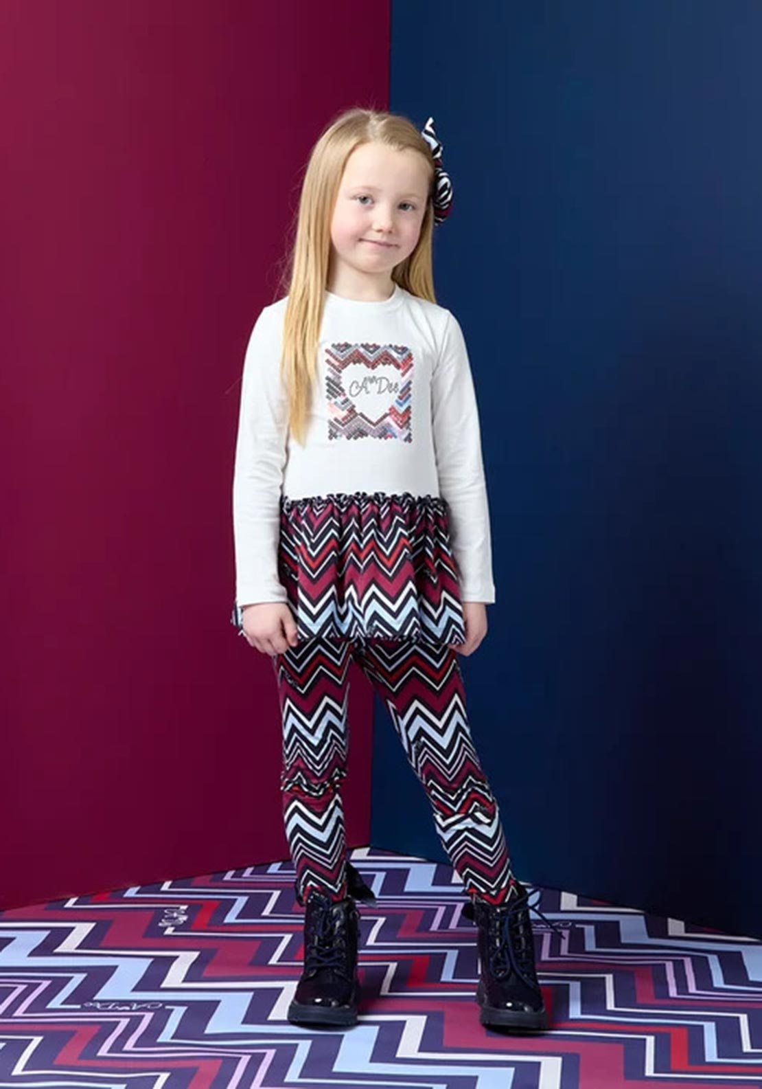 A Dee Mini Girl Crissy Top and Legging Set, White