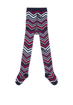 A Dee Ari Print Tights, Navy Multi